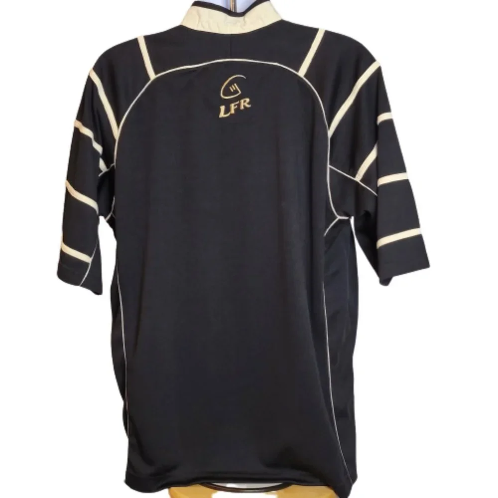 Live For Rugby Mens Retro Ireland S/S Rugby Jersey Size XL Black w/Beige - Picture 2 of 12